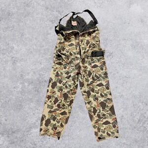 Vintage Walls Blizzard-Pruf Duck Camo Insulated Hunting Bib Overalls XL Regular
